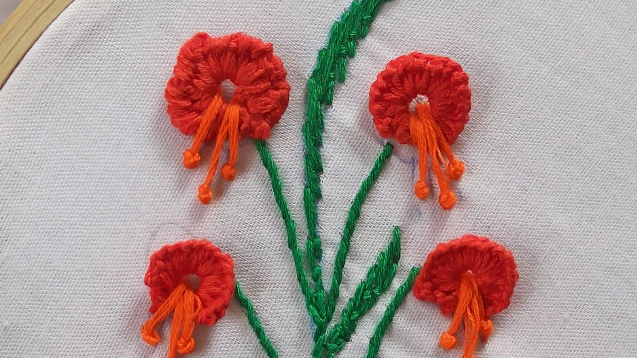 Simple & elegant pattern flower embroidery #stitches #embroidery#handbroidery#shorts#diynstitch