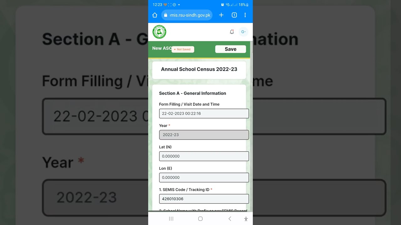 Annual School Census - School portal