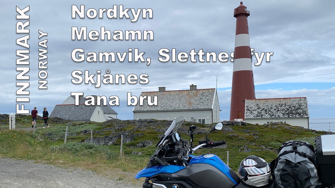 Mehamn - Gamvik - Slettnes fyr - Skjånes og Tana bru, Norway. Motorcycle ride, July. (Subtitled)