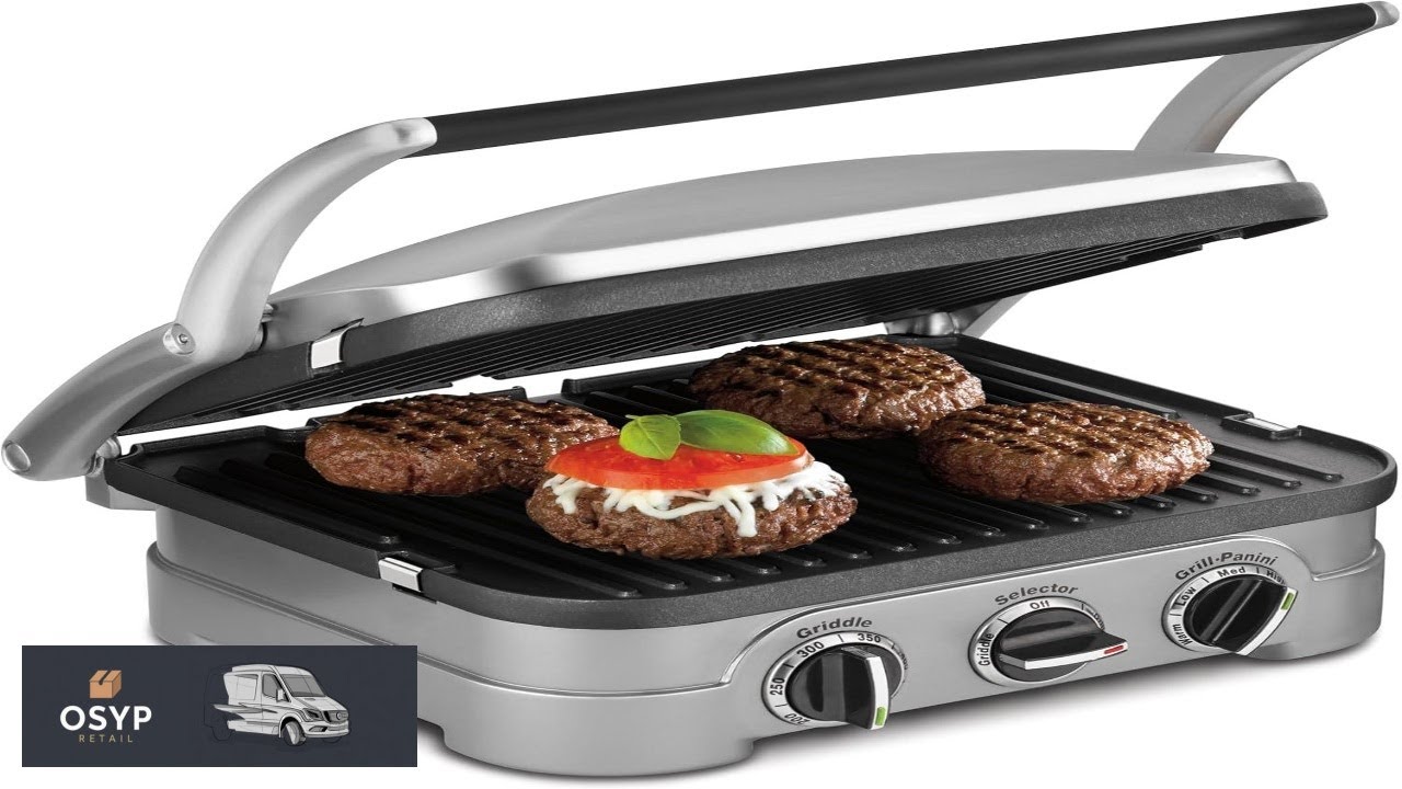 Cuisinart Griddler Indoor Grill Panini Press Sandwich Maker & More 5 in 1 Grilling