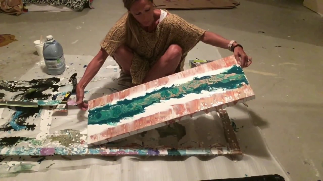Make a fluid painting with me!! Dirty pour/flip cup art - YouTube