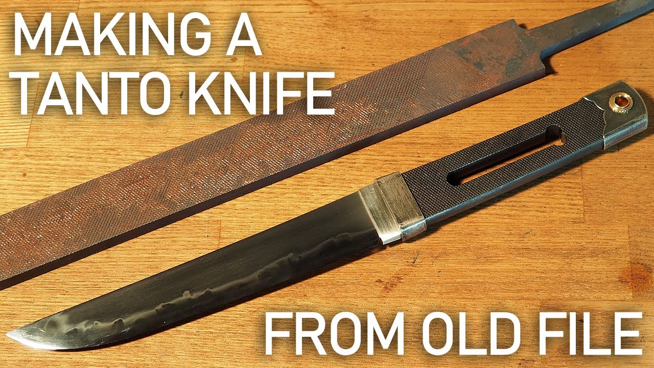 ヤスリで和風ナイフ作ってみた。/ Making a Tanto knife from old file.