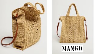 Making summer straw knitted bags with MANGO brand paper rope...