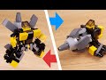 How to build LEGO brick drill machine transformer mech - Heavy Driller
