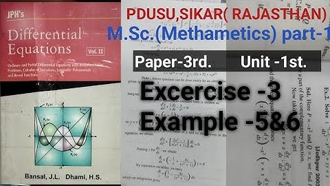 L-4|| Differential Equations|| MSc maths Part-1|| Paper-3rd