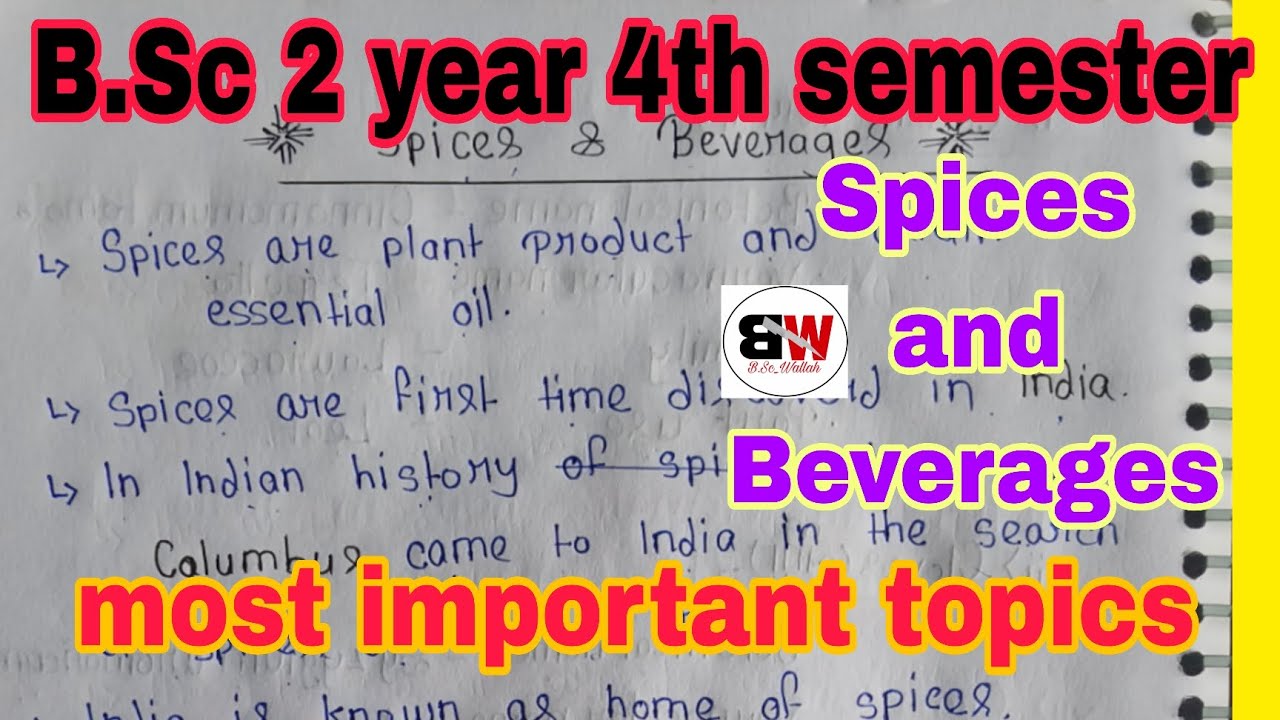 BSc 2nd Year 4th Semester Botany Unit 2/Spices in Hindi/Spices/Spices ...