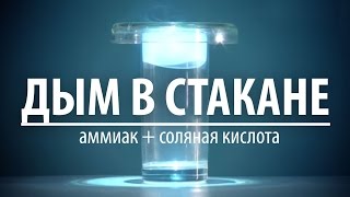 ДЫМ В СТАКАНЕ - РЕАКЦИЯ АММИАКА И СОЛЯНОЙ КИСЛОТЫ