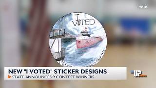 Sleepy cats and sunken ships: Michigan reveals new 2026 'I Voted' sticker designs
