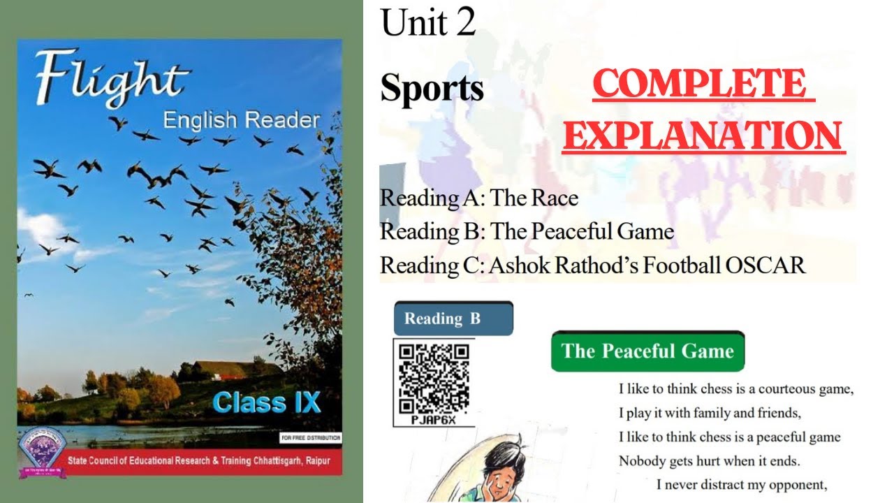 Class 9 | Unit 2 Sports | Reading B The Peaceful Game | Complete Explanation | English | CG Board