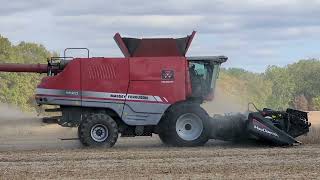 Seeing Double Red  in Indiana - Massey Ferguson 9560 - New Holland T9020 - Demco 1150 #harvestchaser