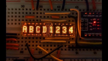 LED display by Avago/Broadcom - HCMS-3904. Chain setup of two units - each with four characters.