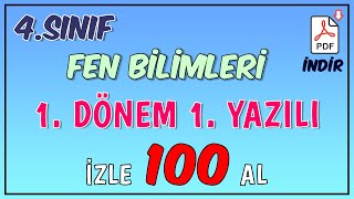 4. Sınıf Fen Bilimleri 1. Dönem 1. Yazılı - 2020-2021