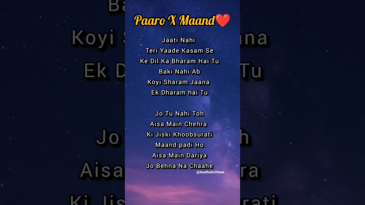 Paro× Maand❤lyrics🎤 