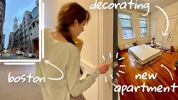 MOVING VLOG || my first apartment!! empty apartment tour + cleaning, unpacking, & organizing 📦
