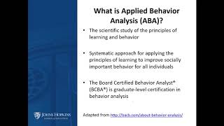 Applied Behavior Analysis Virtual Webinar