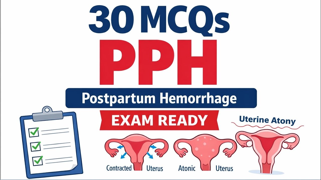 Postpartum Hemorrhage (PPH) MCQs | 30 Most Repeated Questions | Nursing & Midwifery Exams