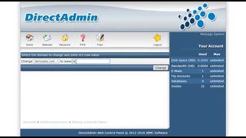 How to Change Domain In Directadmin