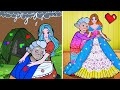 Paper Dolls Dress Up - Mother & Cinderella Daughter Dress Handmade - Barbie Story & Crafts