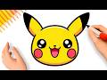 HOW TO DRAW KAWAII PIKACHU FACE EASY ⚡