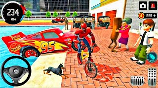 🥰 Spiderman Buy Super Mc Queen Car 🦚 New Spiderman Game Video 🎉 Police Car 🚓 Bike & Car Showroom screenshot 3