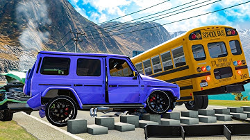 CARS vs IMPOSSIBLE ROAD BLOCK  Challenge – BeamNG.drive Realistic Crash