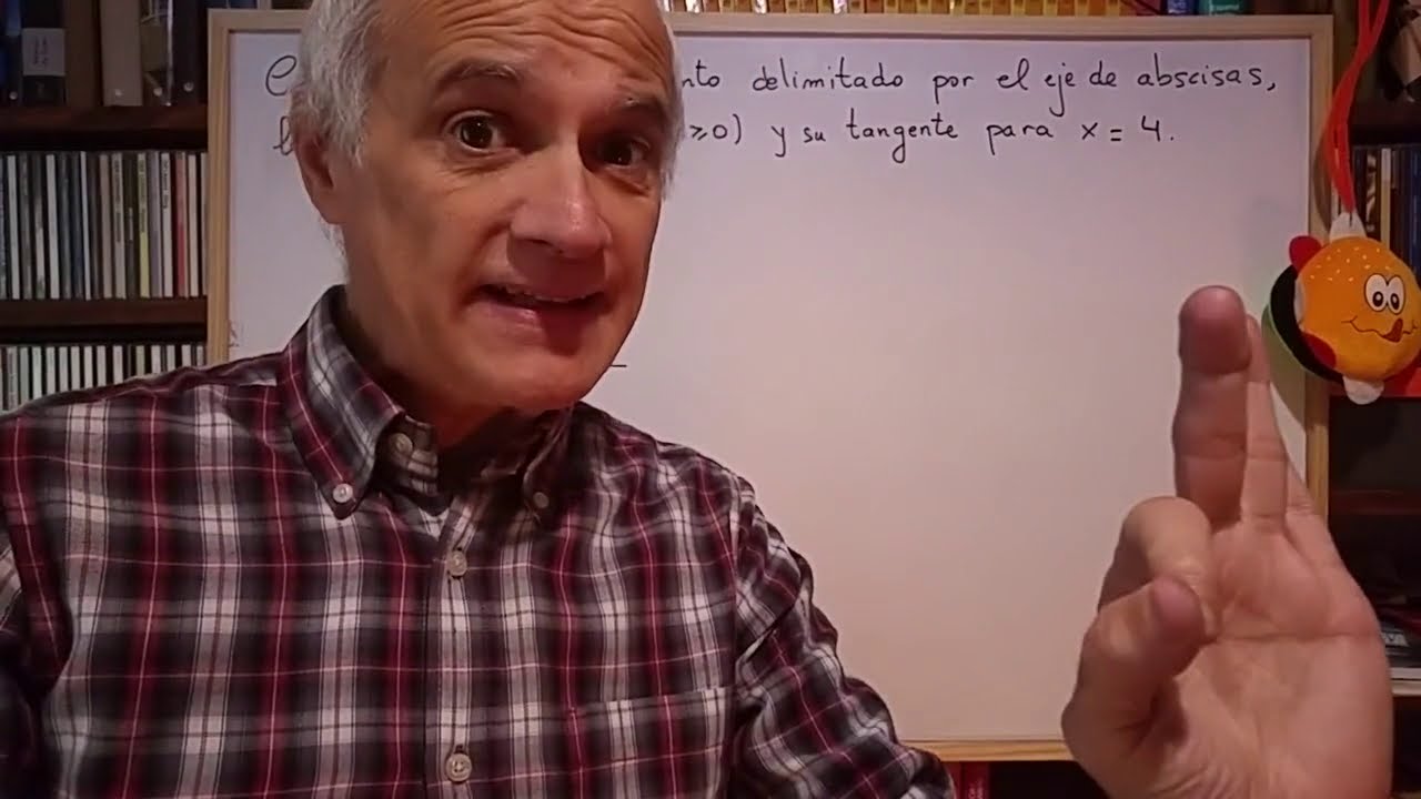 Integral definida 10 Área entre curva radical, una tangente y el ejeX