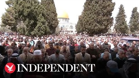 Watch again: Palestinians attend first Friday prayers during Ramadan at Al-Aqsa mosque