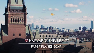 Paper planes by world record holder soar from Harvard’s Science Center