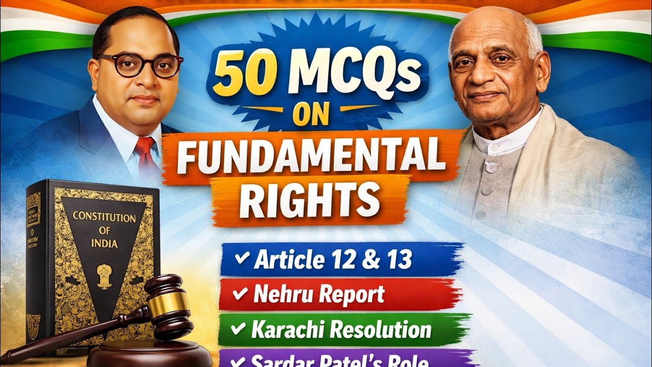 “Indian Constitution: Fundamental Rights – 50 PYQ MCQs (Previous Year Questions)” 🎯