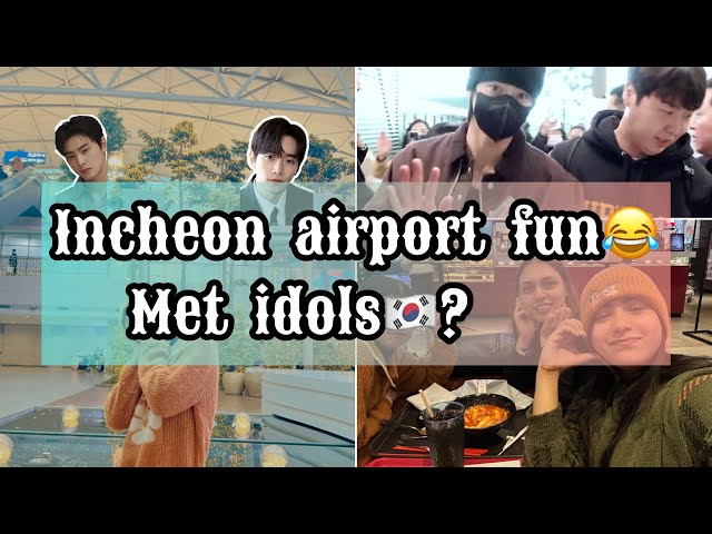 Incheon Airport fun😂- cha eun woo)best place to meet idols🇰🇷 class=