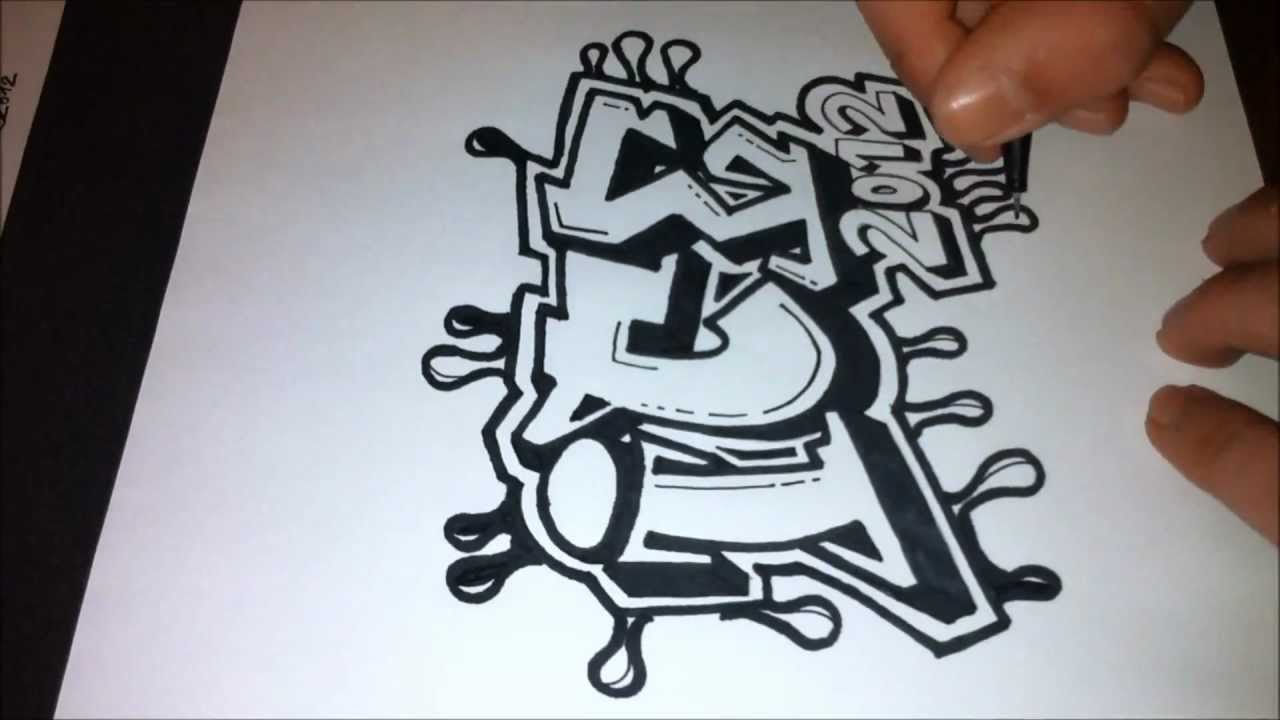 how to draw graffiti names step by step on paper