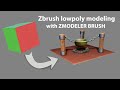 ZBRUSH LOWPOLY MODELING WITH ZMODELER BRUSH