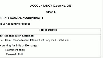 Change in syllabus of class 11th Accountancy 2020-21 | deleted topics in Accounts class 11th CBSE