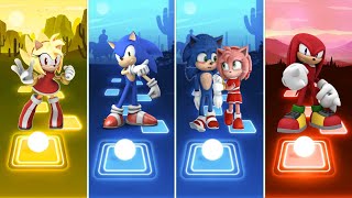 Super Amy Rose 🆚 Knuckles Sonic 🆚 Sonic love Amy Rose 🆚 Sonic The Hedgehog | Tiles Hop EDM Rush