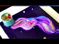 Just Paint and Water NEBULA Pour🌌 ~ Violet Acrylic Pouring | Fluid Art | Galaxy Art