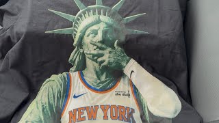 Jalen Brunson New York Knicks Statue of Liberty Nike Shirt
