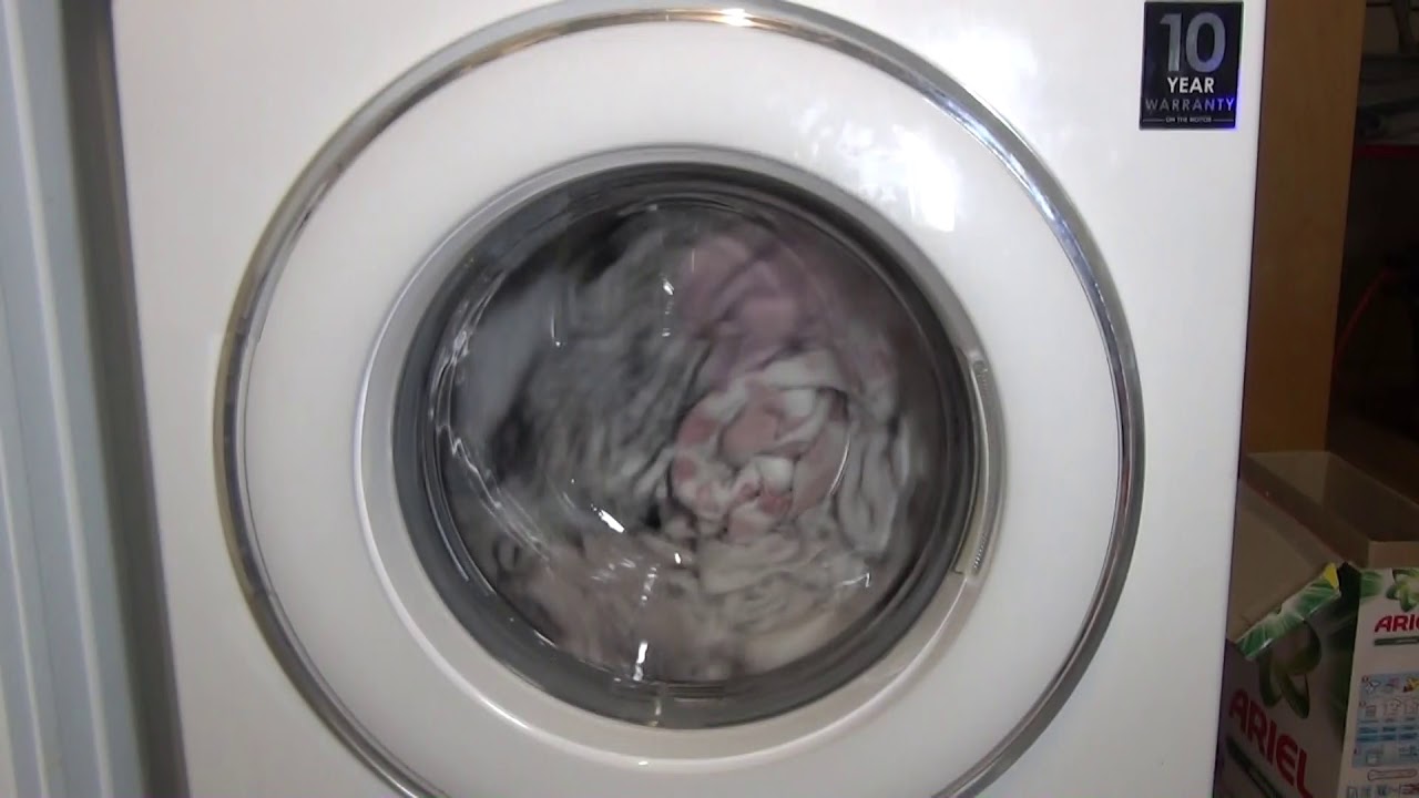 Samsung Ecobubble WF80F5U4W Washing Machine Drain and First rinse (Pt