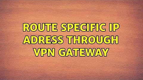 Route specific ip adress through VPN gateway