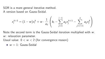 ch7 4.  Iterative Solvers.  SOR iterations. Wen Shen