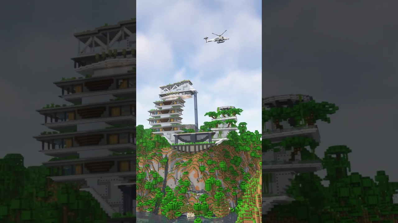 Minecraft luxury modern house timelapse building 