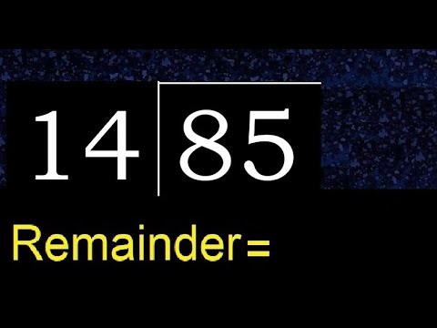 Divide 85 by 14 , remainder  . Division with 2 Digit Divisors . How to do - youtube