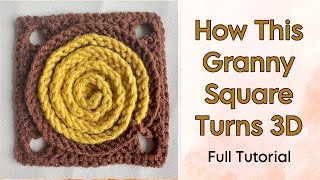 Crochet the Most Beautiful 3D Spiral Granny Square | Full Tutorial