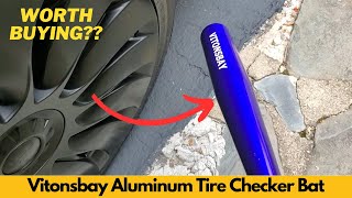 Worth It Vitonsbay Aluminum Tire Checker Bat   Truckers Tool for Checking Tire Pressure   Blue