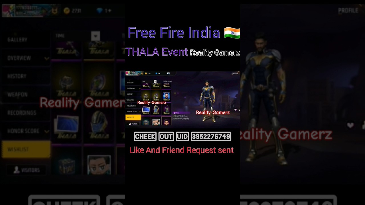 Free Fire India THALA Event Full Itam Video 