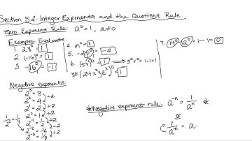 Section 5.2: Integer Exponents and the Quotient Rule