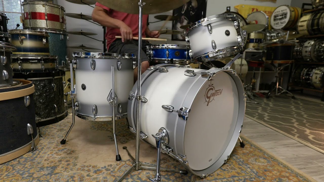 Gretsch Brooklyn 4pc Micro Drum Set Silver Mist Duco