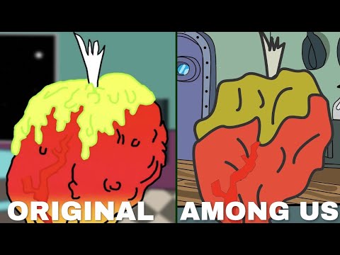 SpongeBob Removing A Splinter In Among Us  Part 2| Original Vs AmongUs