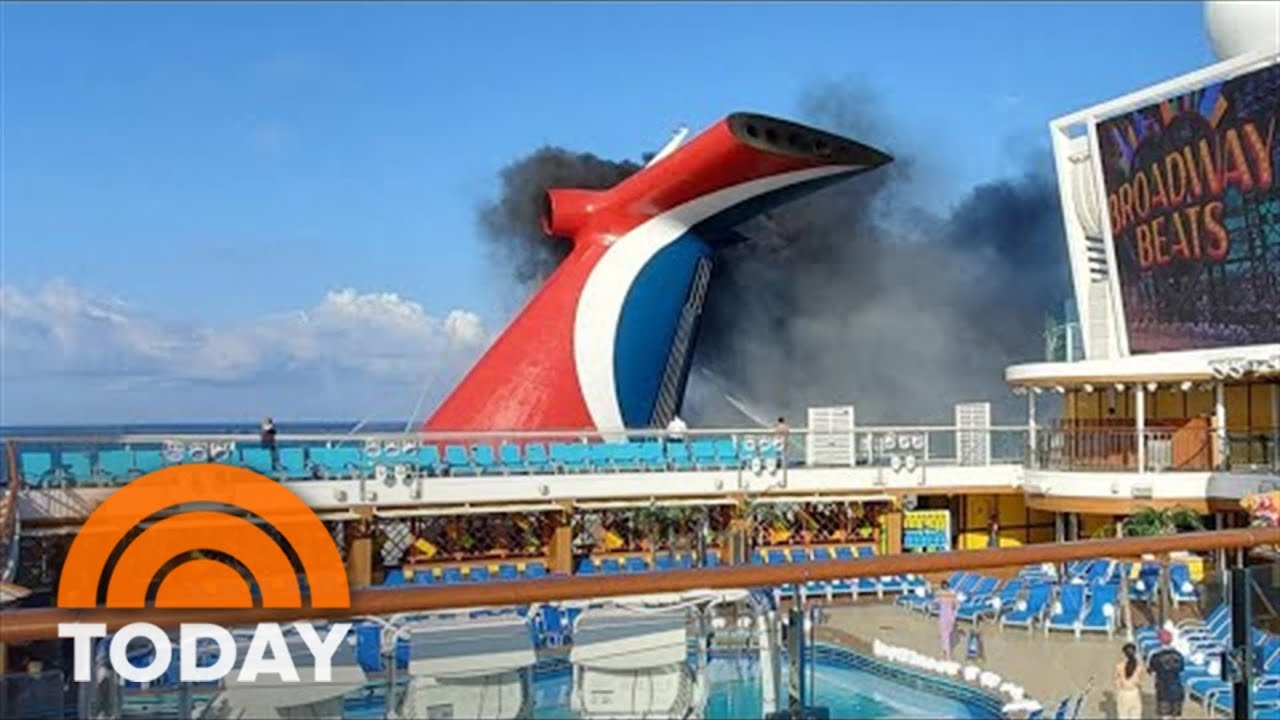 carnival cruise boat on fire