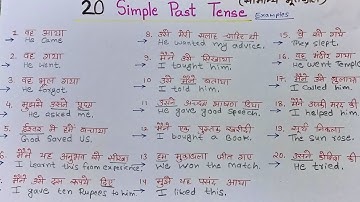 20 Simple Past Tense Examples || Learn English through Hindi | English grammar