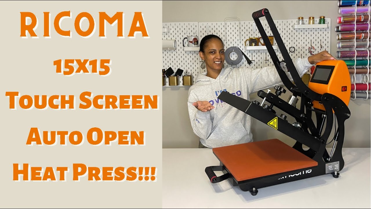 The Touch Screen 15x15 Auto Open Slide Out Drawer Ricoma Heat Press